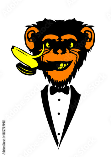 singe chimpanze banane gueule costume