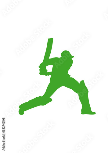 cricket joueur batte frappe silhouette