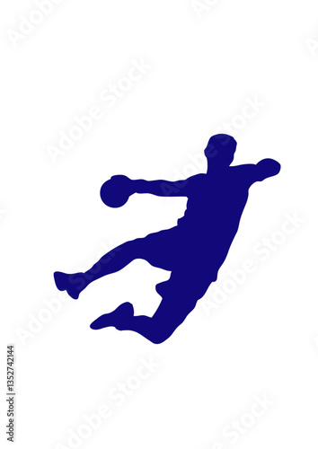 handball tir joueur silhouette sport logo