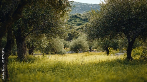 a beautiful olive tree plantation in Crete, Greece 