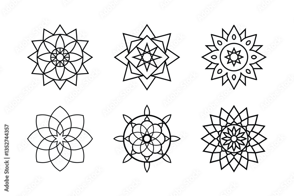 Fototapeta premium Complete Mandala Line Art Vector Bundle – Get Creative