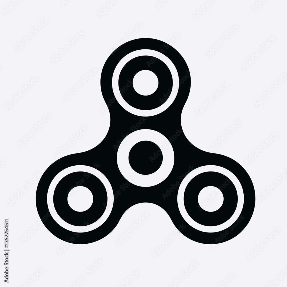 custom made wallpaper toronto digitalFidget Spinner silhouette in black on a white background