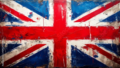united kingdom flag painted in a grunge style