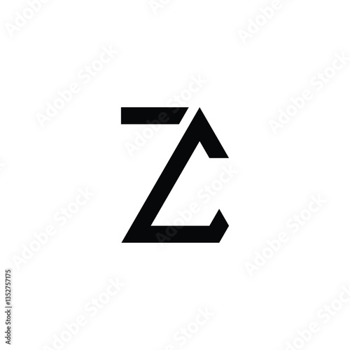 Letter ZC or CZ Simple Trendy Logo Design