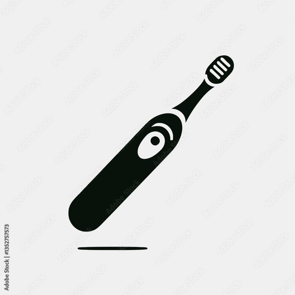 Fototapeta premium very simple flat and minimalist Electric Toothbrush silhouette in black on a white background