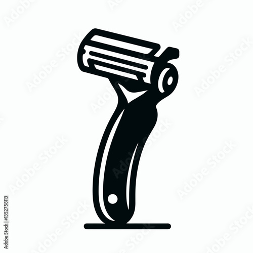  very simple flat and minimalist Electric Razor silhouette in black on a white background