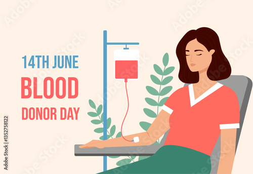 World blood donor day illustration blood donation background vector design