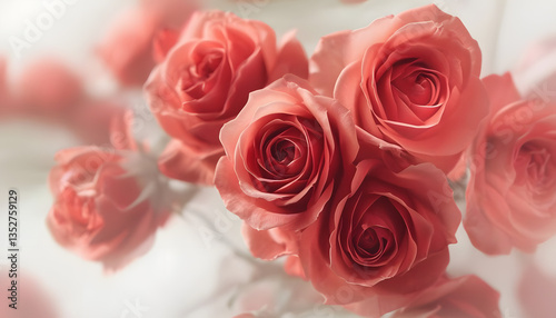 Vibrant Red Roses Showcasing Intricate Petal Details