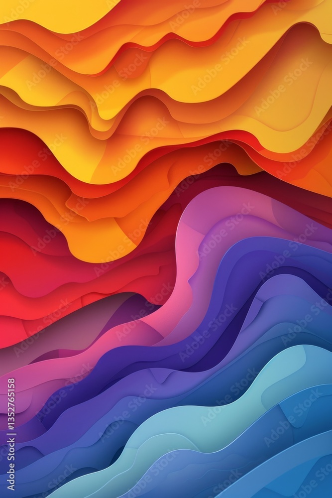 Dynamic overlapping shapes in vibrant rainbow hues ideal for youthful and modern design projects Dynamic overlapping shapes in vibrant rainbow hues ideal for youthful and modern design projects