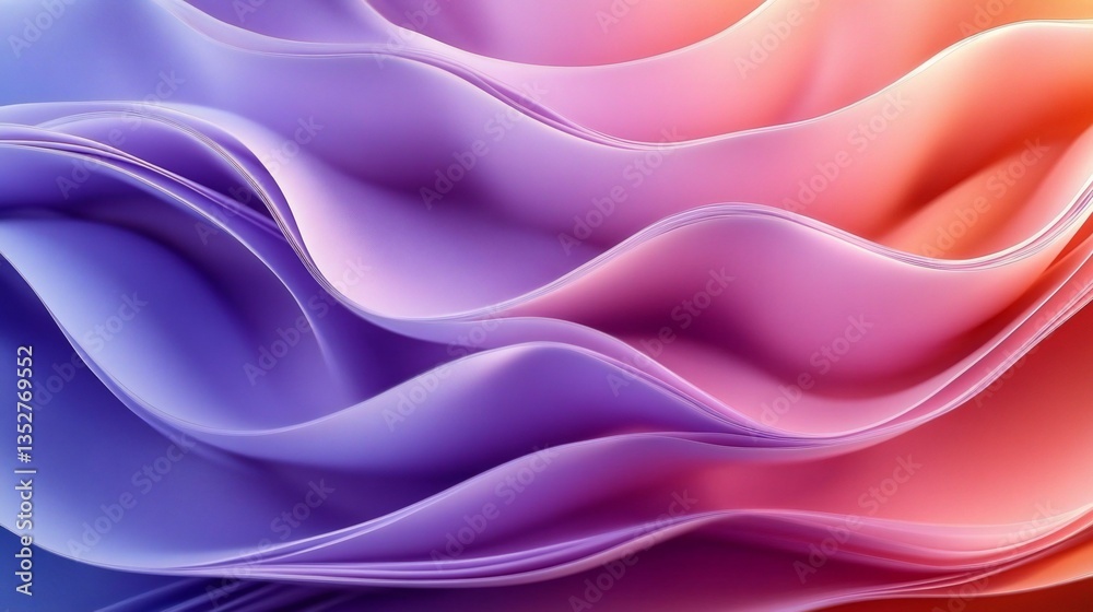Fototapeta premium Abstract Purple Pink Orange Gradient Waves Flowing Fluid Design Dynamic Swirls Background