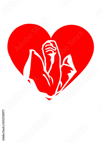 Bras de fer logo club coeur love aime