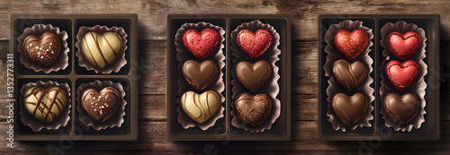 Valentinea??s Day chocolate sweets pack photo realistic illustration