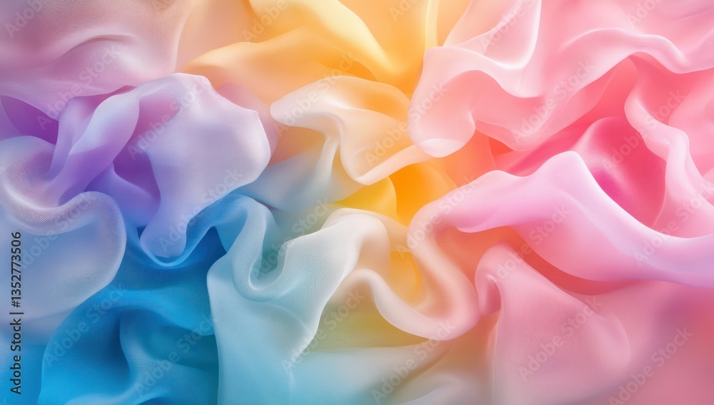 Obraz premium Pastel Rainbow Silk Fabric Texture.