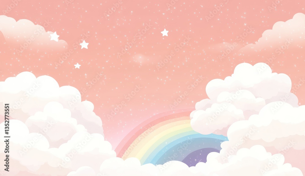 Pastel Rainbow Sky Cloudscape. (1)