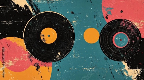 Retro Vinyl Records Abstract Art Background