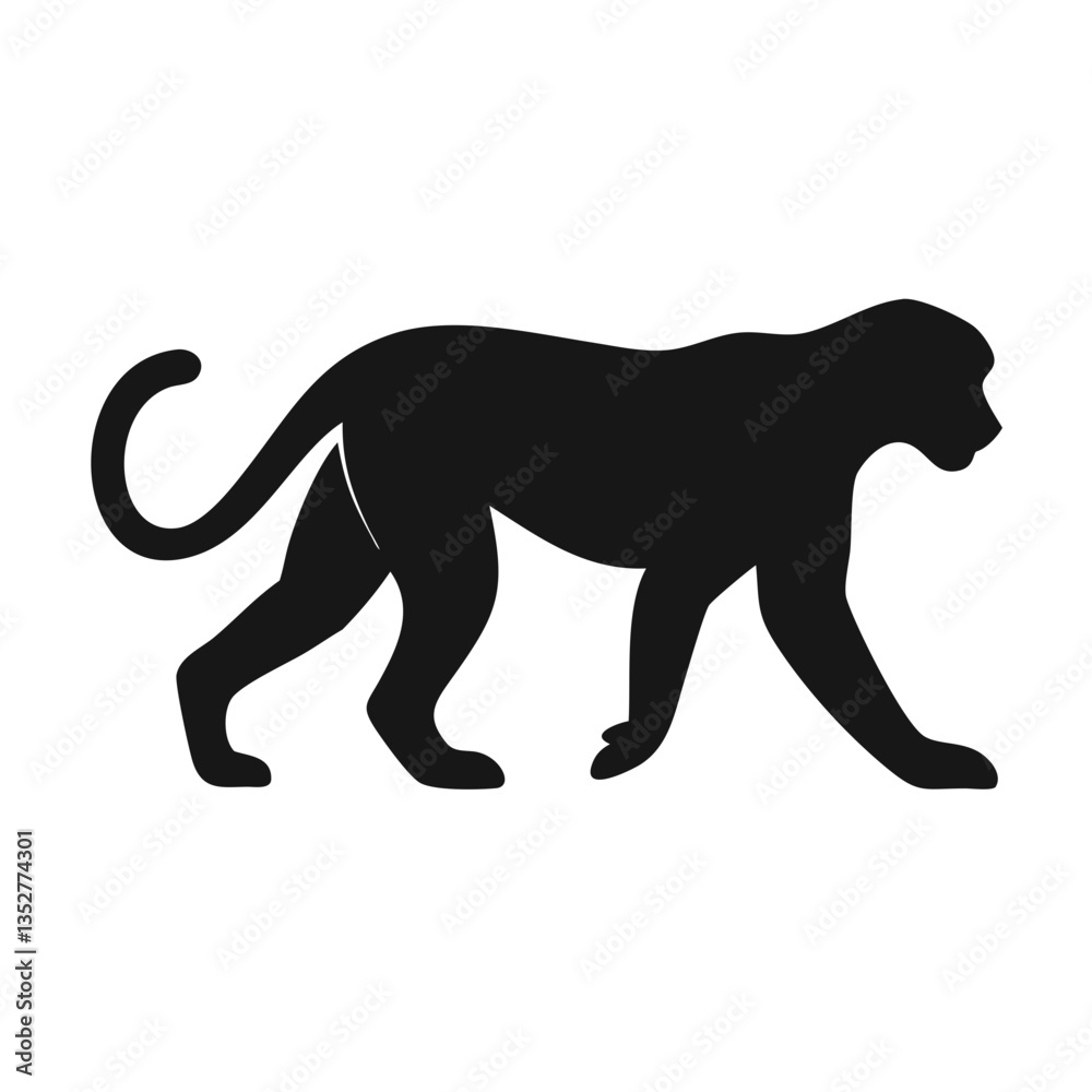 Obraz premium howler monkey silhouette: ideal for wildlife projects, tropical themes, educational designs, and eco-friendly branding 