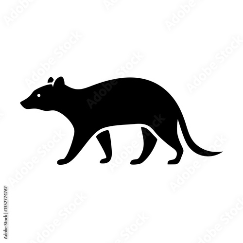 black silhouette of walking wombat for versatile design applications including logos, icons, and educational materials
