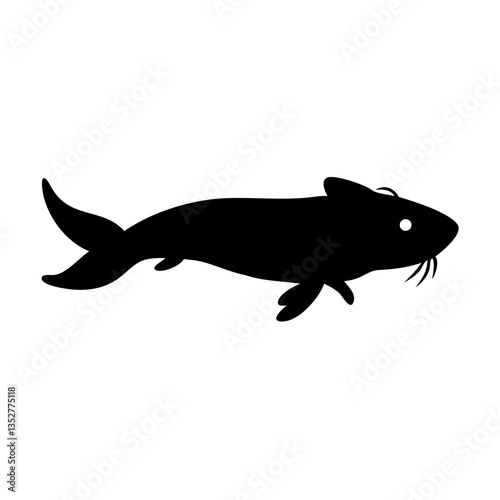 black silhouette of an axolotl with detailed gills – perfect for wildlife education, aquatic-themed designs, eco-friendly branding, and unique minimalist art projects.
