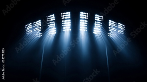 Illuminating the Night: Stadium Lights Casting Rays in the Darkness