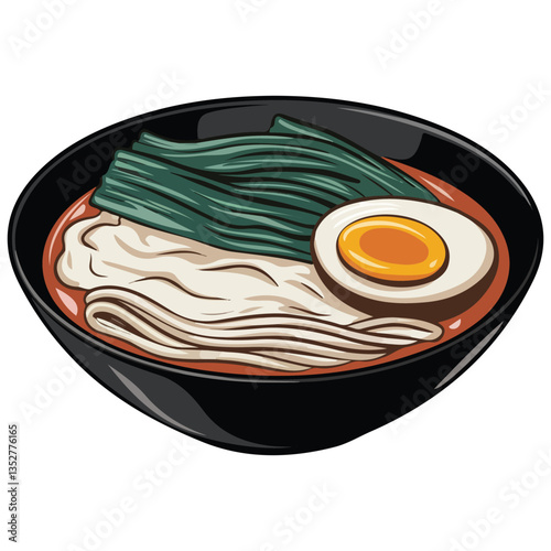 Japanese ramen bowl icon cartoon vector