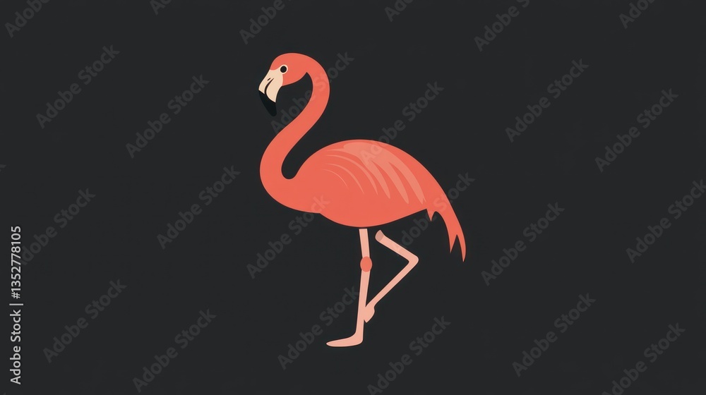 Fototapeta premium A vibrant flamingo standing gracefully on one leg perfect for nature wildlife and design pro
