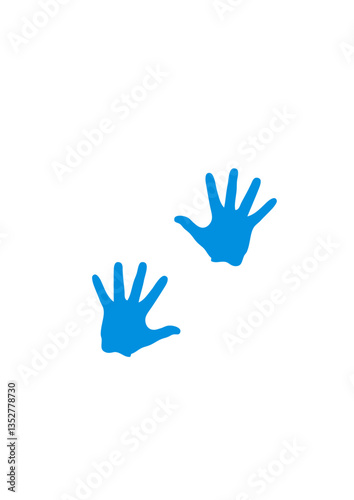 Petite main bleu garcon