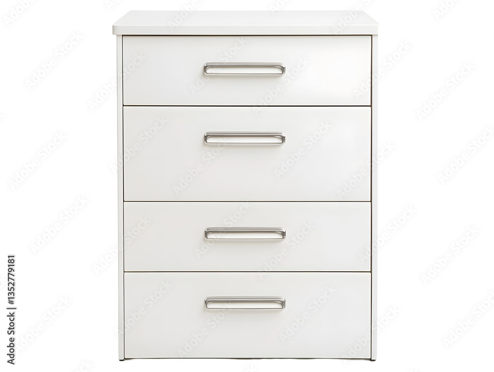 White 4-Drawer Dresser: Clean lines and modern design make this chest of drawers a stylish storage solution. Perfect for any bedroom or living space. White 4-Drawer Dresser: Clean lines and modern design make this chest of drawers a stylish storage solution. Perfect for any bedroom or living space.