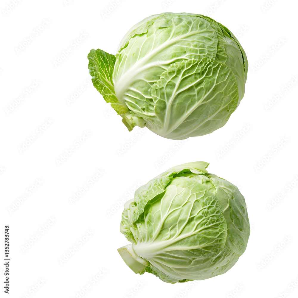 Obraz premium Fresh Green Cabbage: A vibrant and healthy vegetable, perfect for salads or cooking. This cabbage is a testament to nature's goodness. #HealthyEating