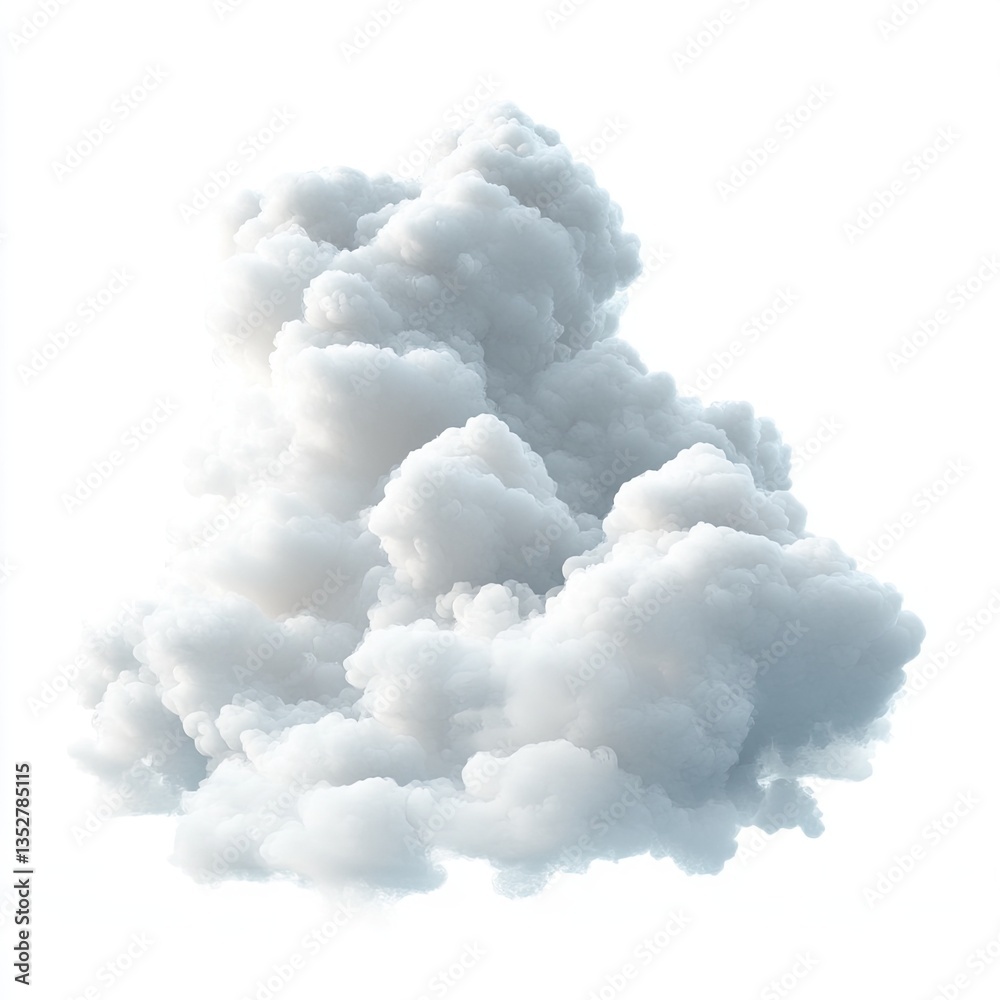 Ozone smooth white cloud serenity isolated transparent backgrounds 3d illustration Ozone smooth white cloud serenity isolated transparent backgrounds 3d illustration