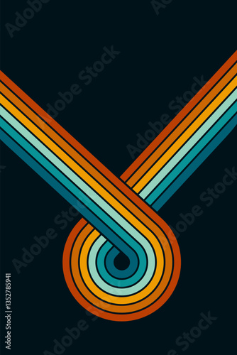 Vintage striped backgrounds, posters, banner samples retro colors 1970s 1900s 70s 80s 90s. Retro vintage style 70s striped background poster lines. Shapes vector design graphic 1980s.