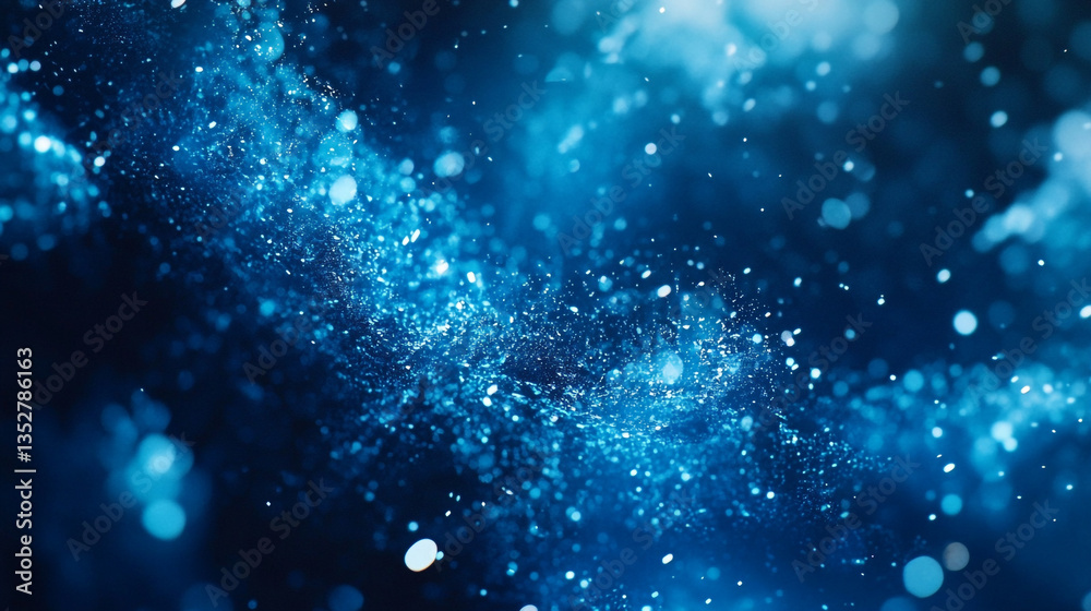 Abstract blue background with sparkling light effects and bokeh in a dark and dreamy atmosphere Abstract blue background with sparkling light effects and bokeh in a dark and dreamy atmosphere