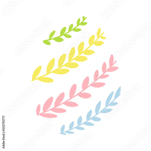 Colorful easter egg with leaf patterns