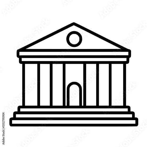 Iconic neoclassical building design with columns and symmetrical architecture in a minimalist style