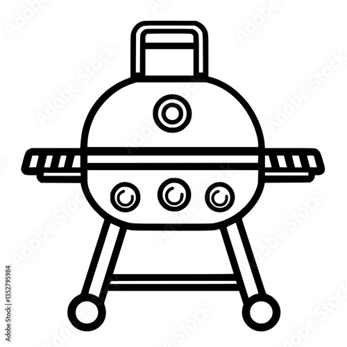Outdoor barbecue grill ready for summer cookout fun in the backyard