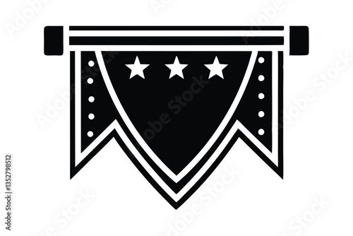 patriotic pennant banner vector icon.eps