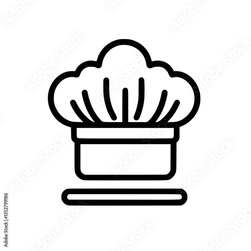Chef hat symbol representing culinary arts and cooking profession in a minimalist style