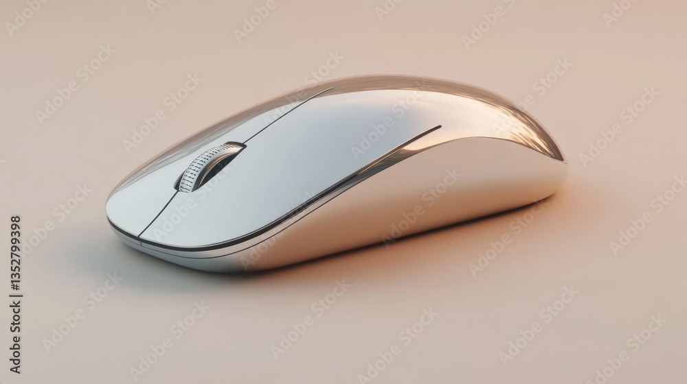 Modern Wireless Mouse with Sleek Design and Metallic Finish for Tech Enthusiasts and Minimalist Modern Wireless Mouse with Sleek Design and Metallic Finish for Tech Enthusiasts and Minimalist