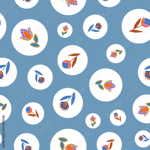 Fun folk repeat floral pattern