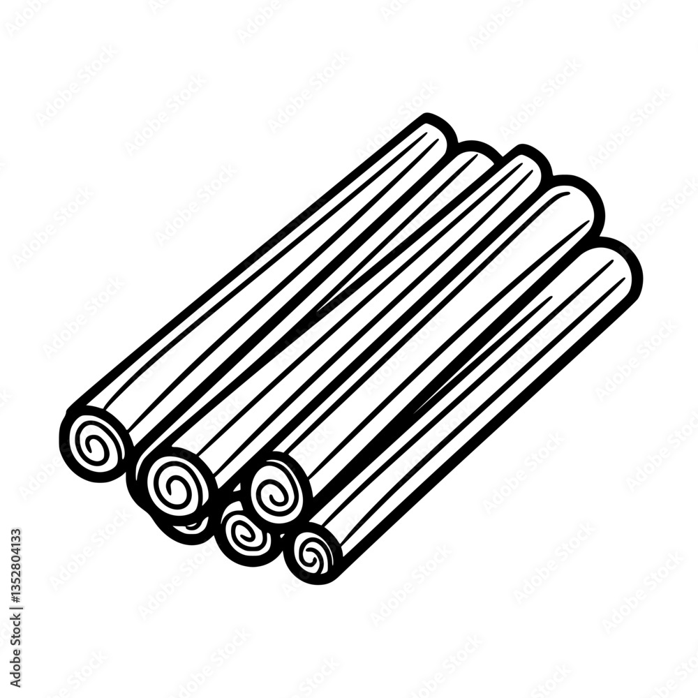 Cinnamon sticks arranged in a neat bunch ready for culinary use in a kitchen setting