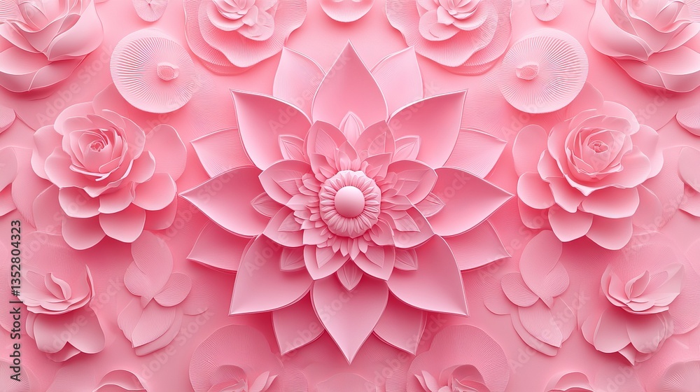 Obraz premium Pink Ornamental Design Background – Elegant & Decorative Aesthetic