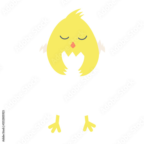 Cute Cartoon chick in egg shell