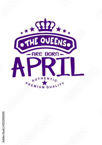 april born queens crown logo anniversaire