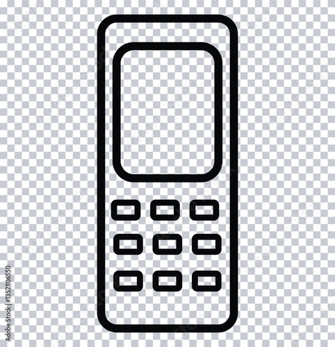 Keypad phone vector icon, Simple Phone Icon, keypad mobile icon on transparent background. 