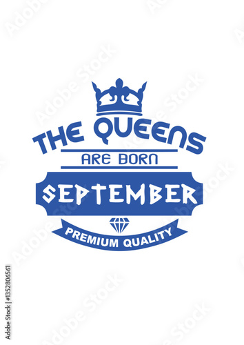 september born queens couronne logo anniversaire