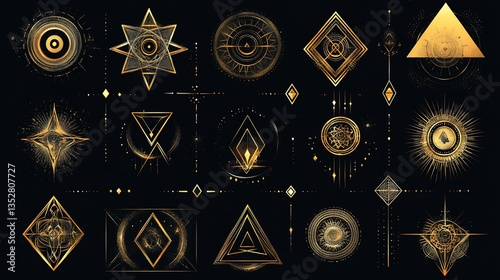 Golden Geometric Sacred Symbols Collection