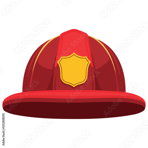 Firefighter helmet icon flat vector