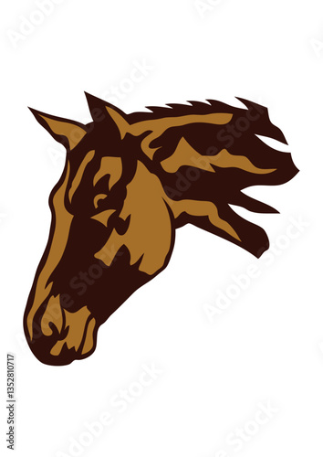 cheval tete dessin silhouette 