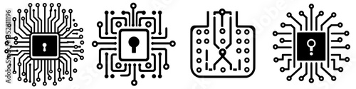 Circuit board designs representing cybersecurity and data protection in technology
