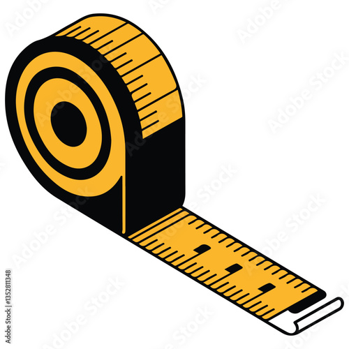 Measuring tape icon isometric vector