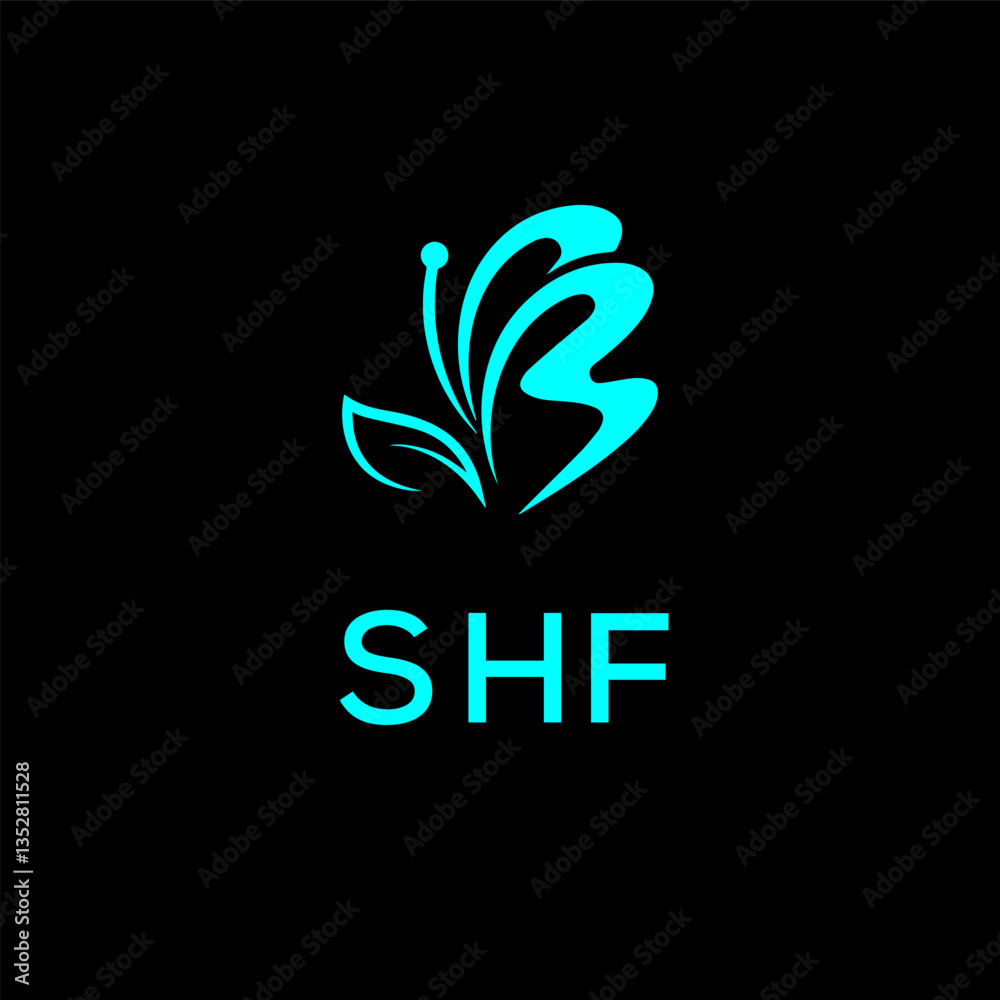 Fototapeta premium SHF creative minimalist letter logo.